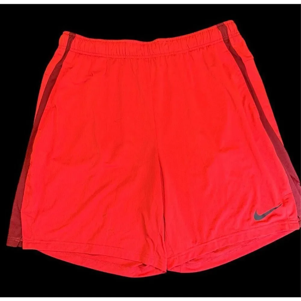 Nike Men's Red Dri-Fit Standard Fit Athletic Shorts XL